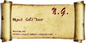 Nyul Gábor névjegykártya